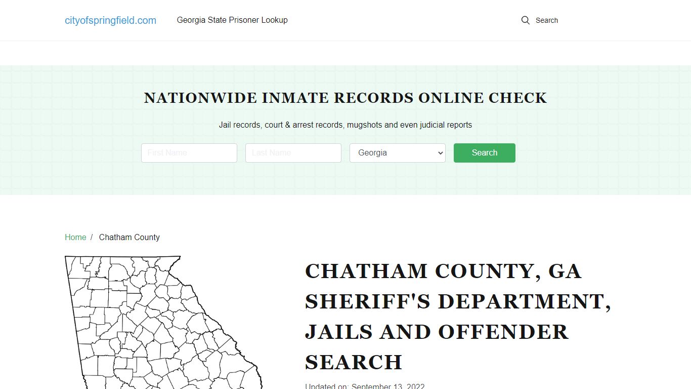 Chatham County GA, Sheriff's Department, Jails and Offender Search